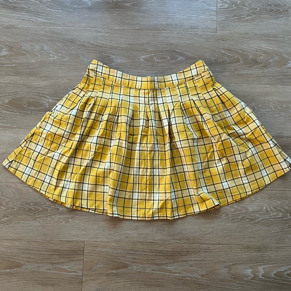NWT ModCloth yellow plaid mini skirt